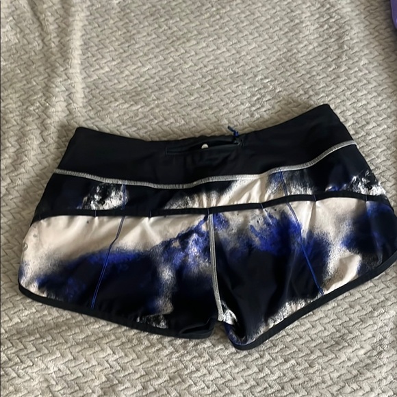Women's Blue and Black Tie-Dye Shorts - Picture 2 of 4